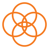 Interlocking circles represent branding services.