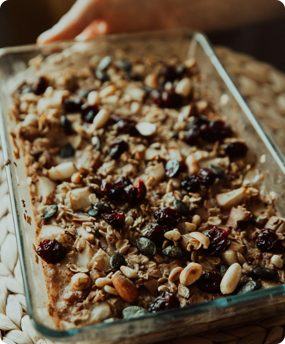 A breakfast casserole is created with Hubbards' granola.