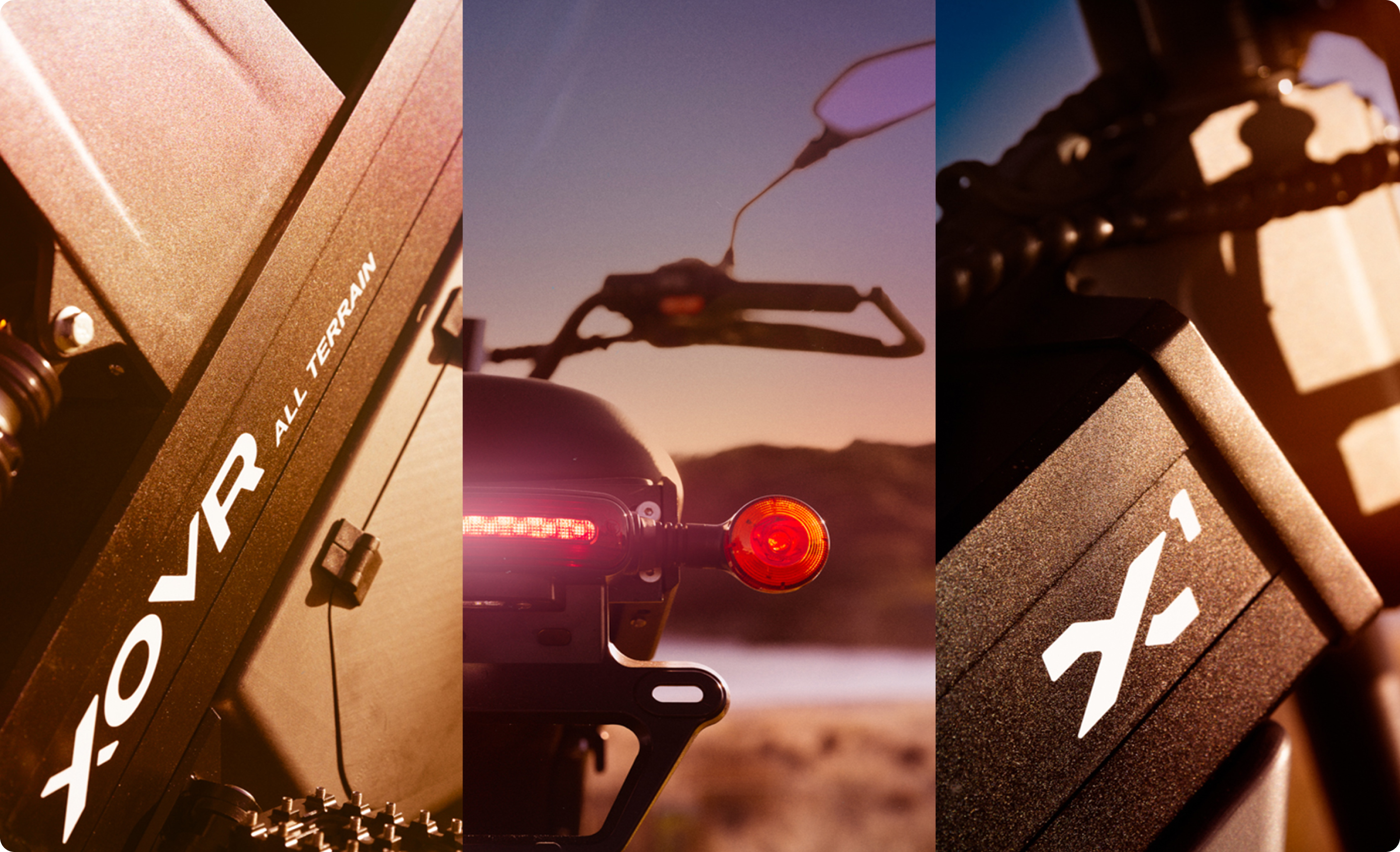 Small details of the ebike are highlighted in bold images on the website.